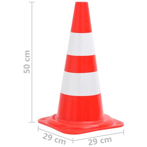 Coni Segnaletici Stradali Riflettenti 20 Pz Rosso Bianco 50 Cm - Foto 2