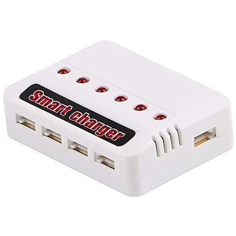 6 In 1 Usb Caricabatterie Litio Batteria Caricabatterie Universal Per Hubsan H107d Syma X5c Accessori Aerei Rc Elicottero Quadcopter - Foto 1