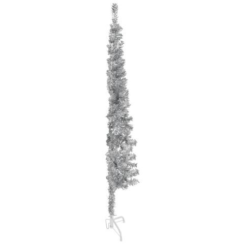 Albero Natale Artificiale Sottile A Metà Supporto Argento 180cm - Foto 2