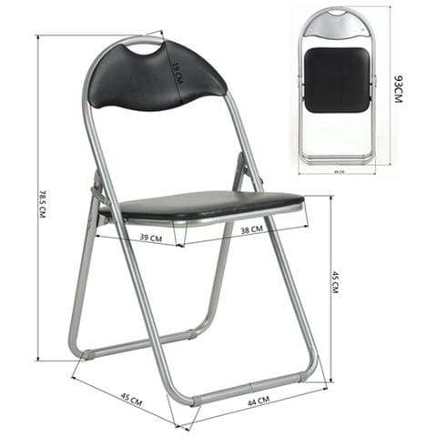 Set 6 Pezzi Sedie Imbottite Pieghevoli Colore Nero Struttura Silver Sedia Metal - Foto 5