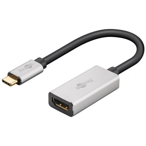 Goobay 60194 Cavo E Adattatore Video 0,15 M Usb Tipo-c Hdmi Nero, Argento - Foto 2