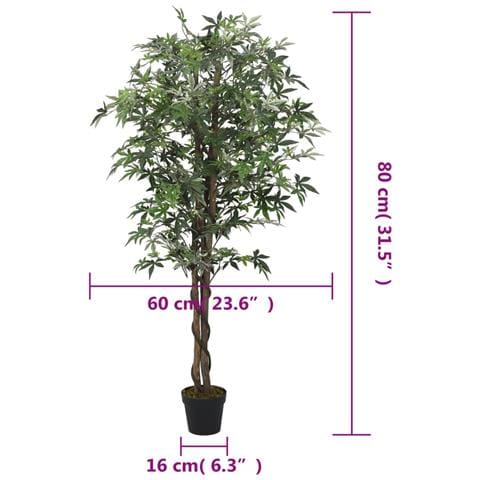 Acero Artificiale 224 Foglie 80 Cm Verde - Foto 8