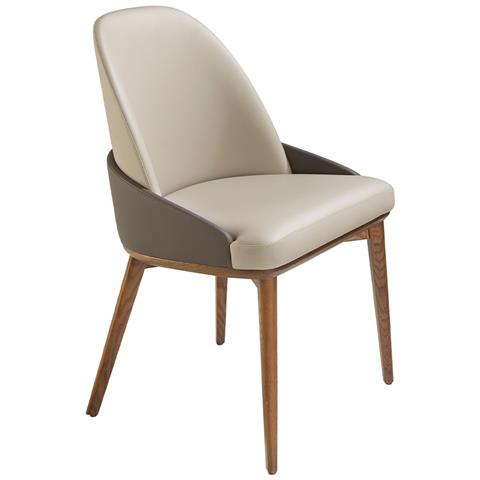 Sedia Da Pranzo Ángel Cerdá – Rivestita In Similpelle Visone Con Schienale Curvato In Noce 53x59x78