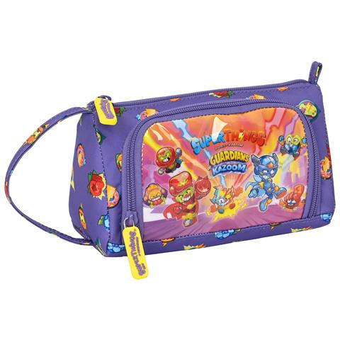 Astuccio Per La Scuola Con Accessori Superthings Guardians Of Kazoom Viola Giallo (32 Pezzi) - Foto 1