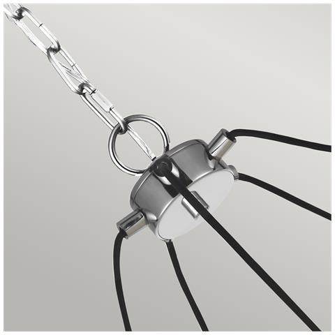 Lampadario Industrial Nordico Loras Acciaio Vetro 5 Luci E27 - Foto 4