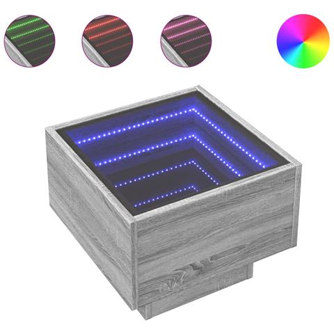 Comodino Con Led Infinity Rovere Sonoma 40x40x30 Cm - Foto 2