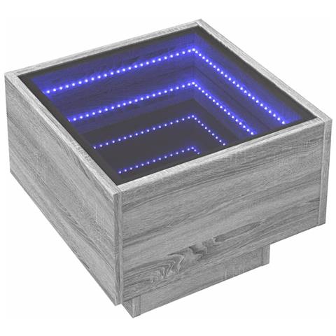 Comodino Con Led Infinity Rovere Sonoma 40x40x30 Cm - Foto 3