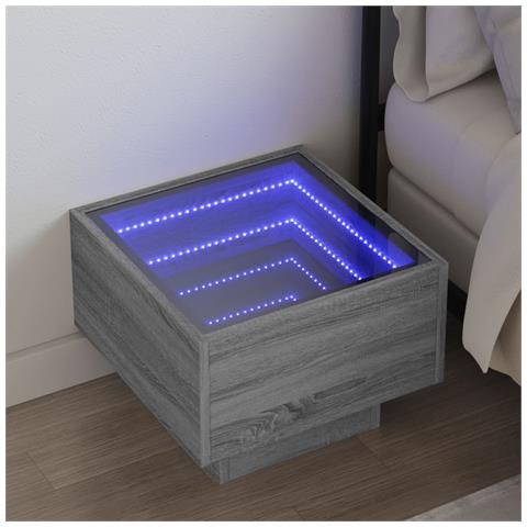 Comodino Con Led Infinity Rovere Sonoma 40x40x30 Cm - Foto 1