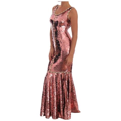 Abito Da Sera In Cristallo Con Paillettes Rosa - It40-s - Foto 2