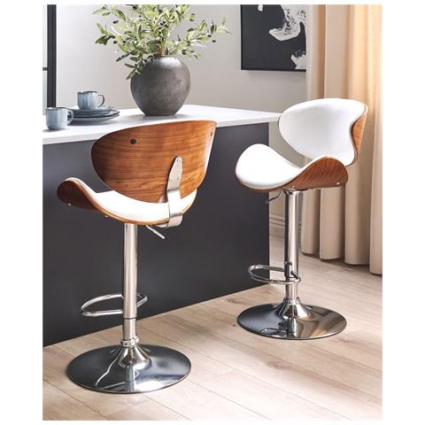 Set Di 2 Sedie Alte Rotterdam Pelle Sintetica Bianco - Foto 1