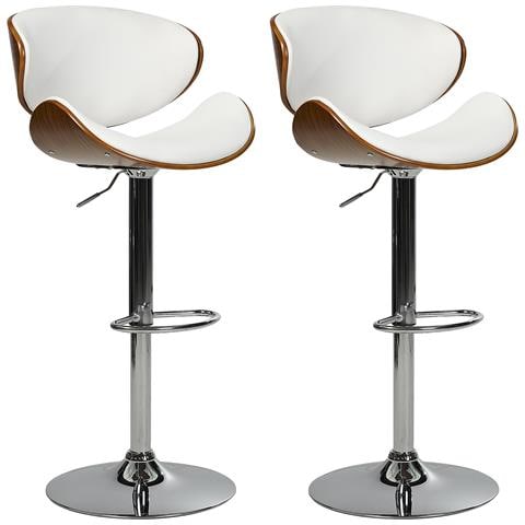 Set Di 2 Sedie Alte Rotterdam Pelle Sintetica Bianco - Foto 2