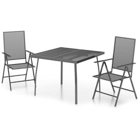 Set da Pranzo da Giardino 3 pz in Acciaio Antracite - Foto 1