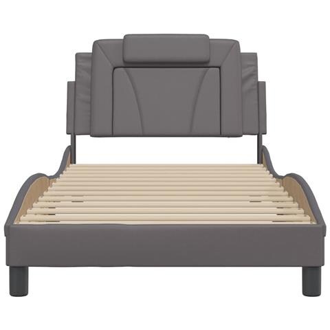 Giroletto con Luci LED Grigio 100x200 cm in Similpelle - Foto 2