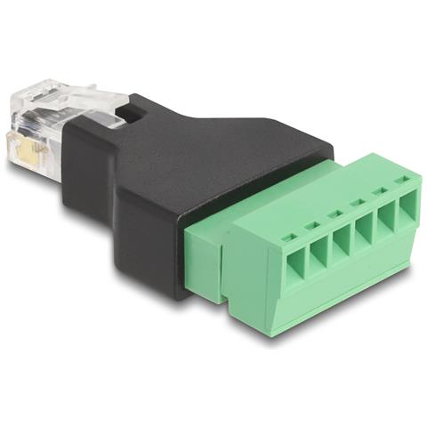 66590 adattatore per inversione del genere dei cavi RJ12 6 pin terminal block Nero, Verde - Foto 2