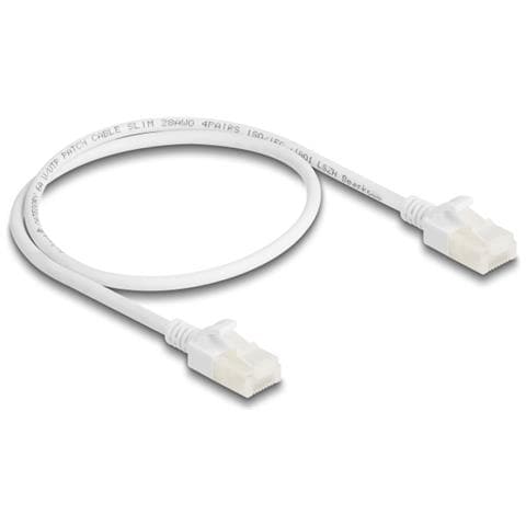 Cavo di rete RJ45 Cat. 6A maschio-maschio con chiusura robusta per uso industriale U /UTP Slim da 0,5 m bianco - Foto 1