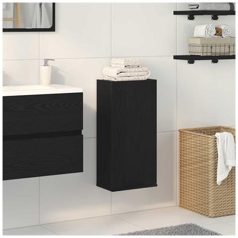 Armadio a Muro Rovere Nero 32x20x67 cm in Legno Multistrato - Foto 1