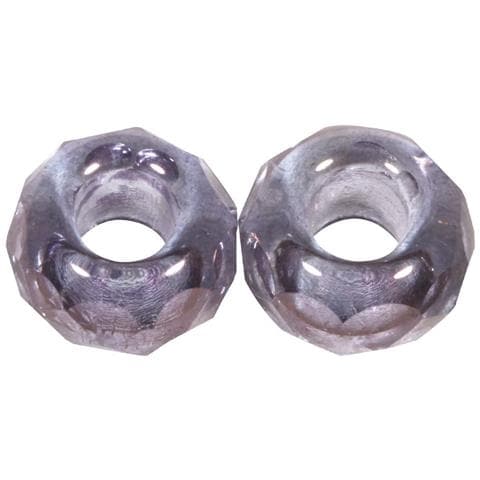 2 Pezzi - Perline In Vetro Con Foro Grande Ø13mm L. 5 Mm - Colore Lilla - Foto 1