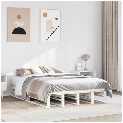 Letto Senza Materasso Bianco 120x200 Cm Legno Massello Di Pino - Foto 1
