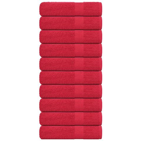 Asciugamani Da Bagno 10 Pz Rossi 100x150cm 360 G/m 100% Cotone - Foto 1