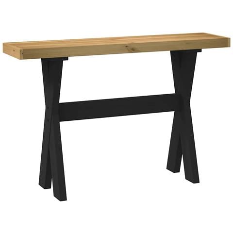 Tavolo Consolle Noain Gambe Forma X 120x30x75 Cm Legno Massello - Foto 1