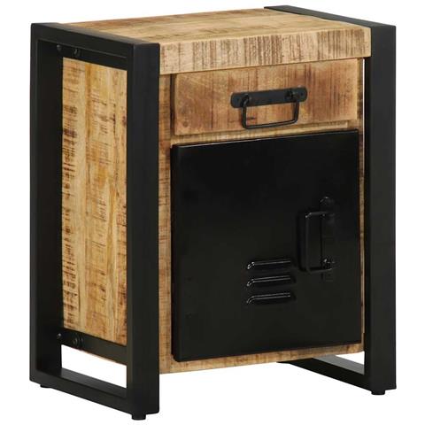 Comodini 2 Pz In Legno Massello Di Mango Grezzo - Foto 2