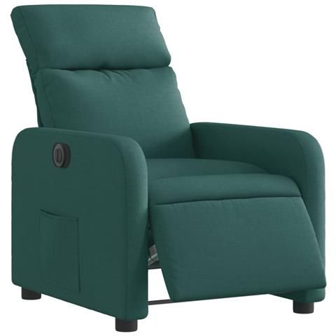 Poltrona Elettrica Reclinabile Verde Scuro In Tessuto - Foto 3