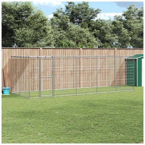 Gabbia Per Cani Da Esterno In Acciaio Zincato Con Tetto 12,1 M² - Foto 8