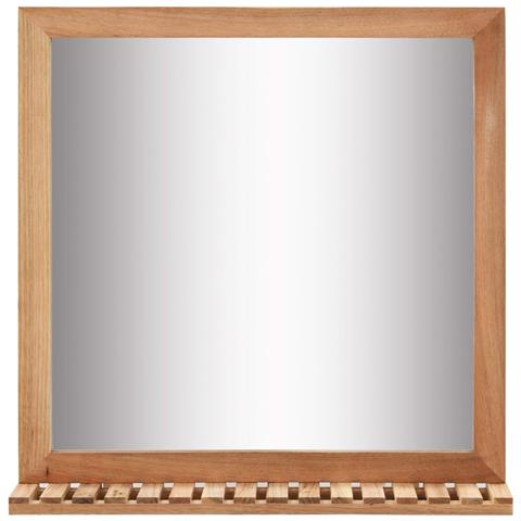 Specchio Da Bagno 60x12x62 Cm In Legno Massello Di Noce - Foto 1