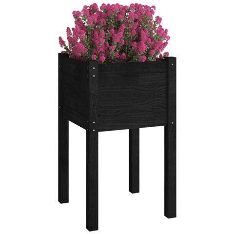 Lusso Casadino -  Fioriere Da Giardino 2 Pz Nere 40x40x70 Cm In Legno Di Pino - Foto 2