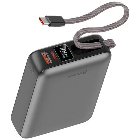 Batteria Esterna 20000mah 45w Con Cavo Usb-c Integrato Porte Usb-c Usb, Argento - Foto 5