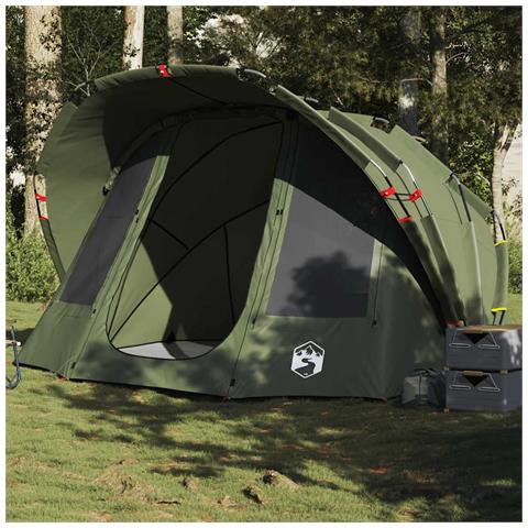 Tenda da Pesca per 5 Persone Verde Oliva Impermeabile - Foto 1
