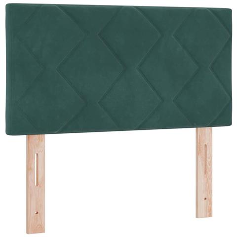 Testiera Design a Blocchi di Diamante Verde Scuro 80 cm in Velluto - Foto 1