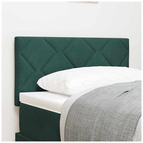 Testiera Design a Blocchi di Diamante Verde Scuro 80 cm in Velluto - Foto 2