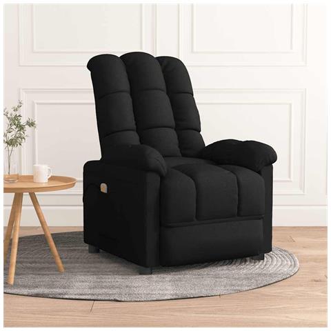 Poltrona Massaggiante Reclinabile Nera in Tessuto - Foto 2