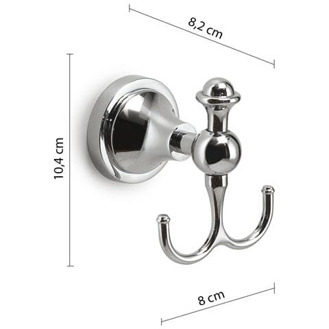 Appendiabiti Doppio Da Muro In Acciaio Inox E Cromall Nv26 Serie Nevis Cromato - Foto 2