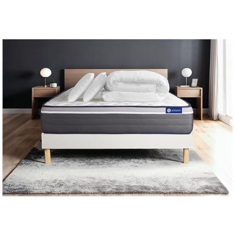 Pacchetto Letto Completo - Materasso 160x200cm + Box Spring Con Doghe (in Kit) + 2 Cuscini + Piumino - Actiflex Plus - Foto 1