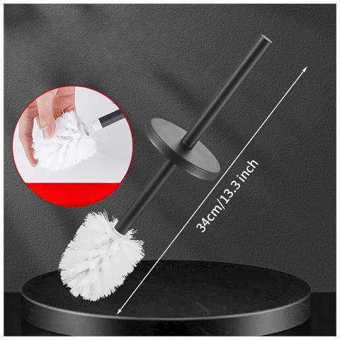 Spazzola Wc Sospesa Da Bagno Montata A Parete Acciaio Supporto Senza Trapano Spazzole - Foto 8