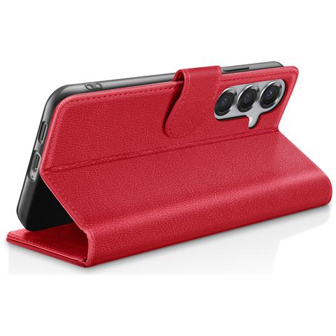 Custodia A Portafoglio Per Galaxy S25 Plus Con Supporto E Linguetta Magnetica, Rosso - Foto 2