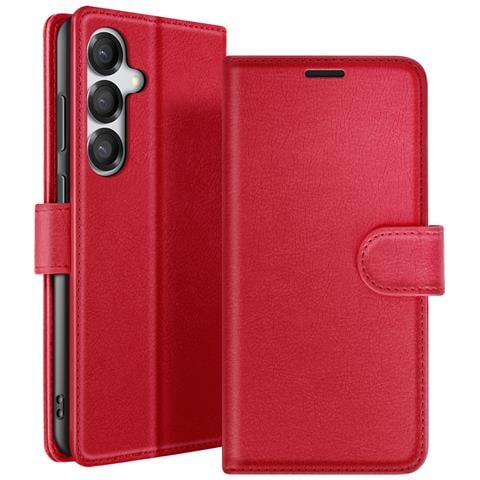 Custodia A Portafoglio Per Galaxy S25 Plus Con Supporto E Linguetta Magnetica, Rosso - Foto 1