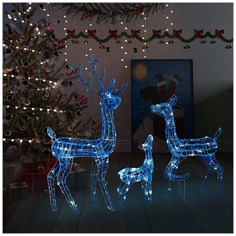 Famiglia Di Renne Di Natale 300 Led Blu In Acrilico - Foto 8