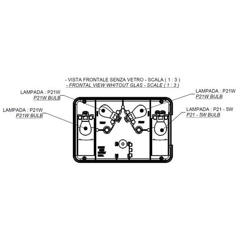Fanale Posteriore Alogeno Sx 220x140mm - Foto 2