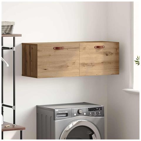 Armadietto a muro rovere artigianale 100 x 36.5 x 35 cm - Foto 2