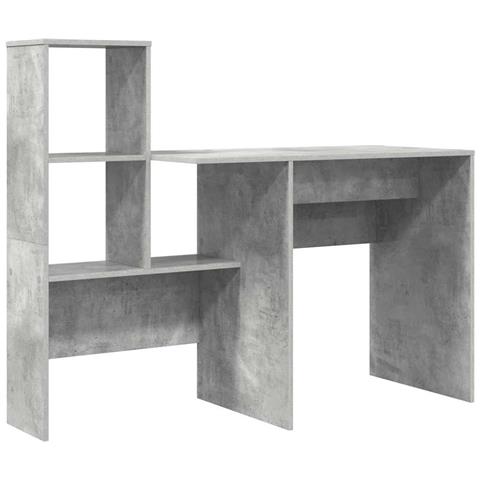 Scrivania con lo scaffale Grigio cemento 131.5 x 50 x 106.5 cm - Foto 1