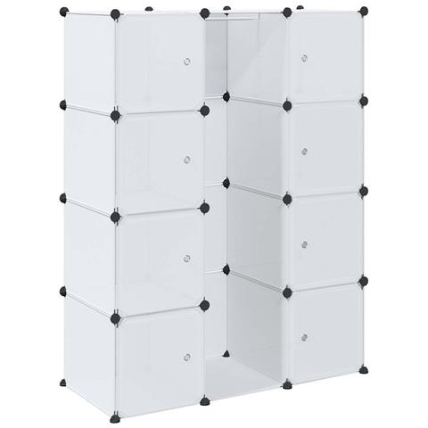 Lusso Casadino -  Armadio Modulare Con 9 Scomparti 109x36,5x143 Cm Bianco - Foto 1