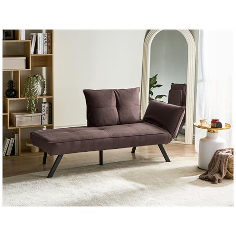 Chaise Longue Versione Destra Rocamadour Tessuto Marrone - Foto 1