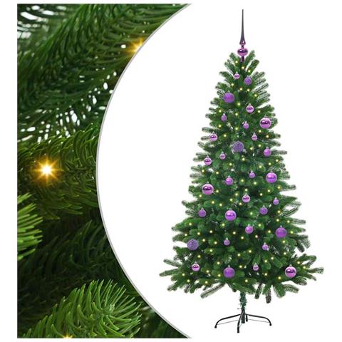 Albero di Natale con 150 LED con supporto Verde 150 cm PE - Foto 1
