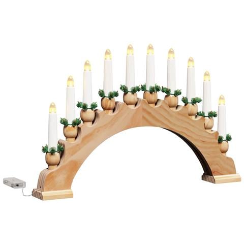 Arco di Candele di Natale con 10 Candele LED Marrone - Foto 1