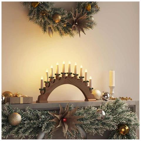 Arco di Candele di Natale con 10 Candele LED Marrone - Foto 2