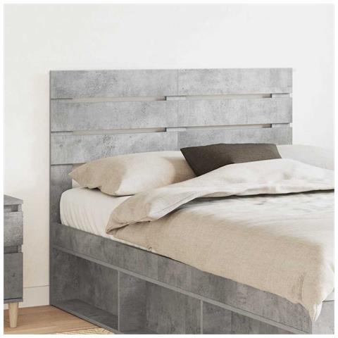 Testiera con testiera Grigio cemento 135 cm Legno multistrato - Foto 2