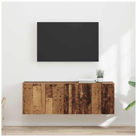 Mobile TV da parete 2 pcs Legno vecchio 59,5 x 31 x 40 cm - Foto 2